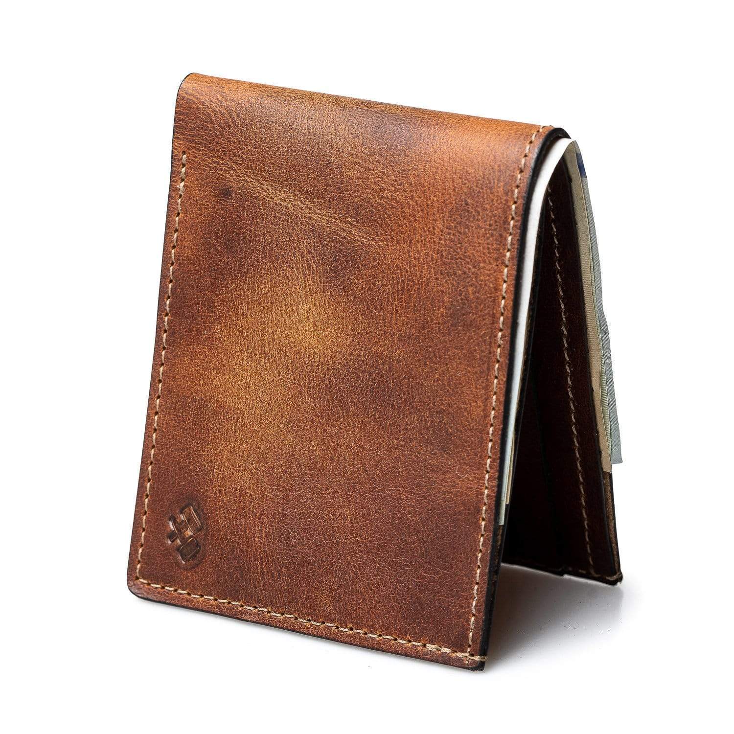 Bifold Leather Wallet - Brown
